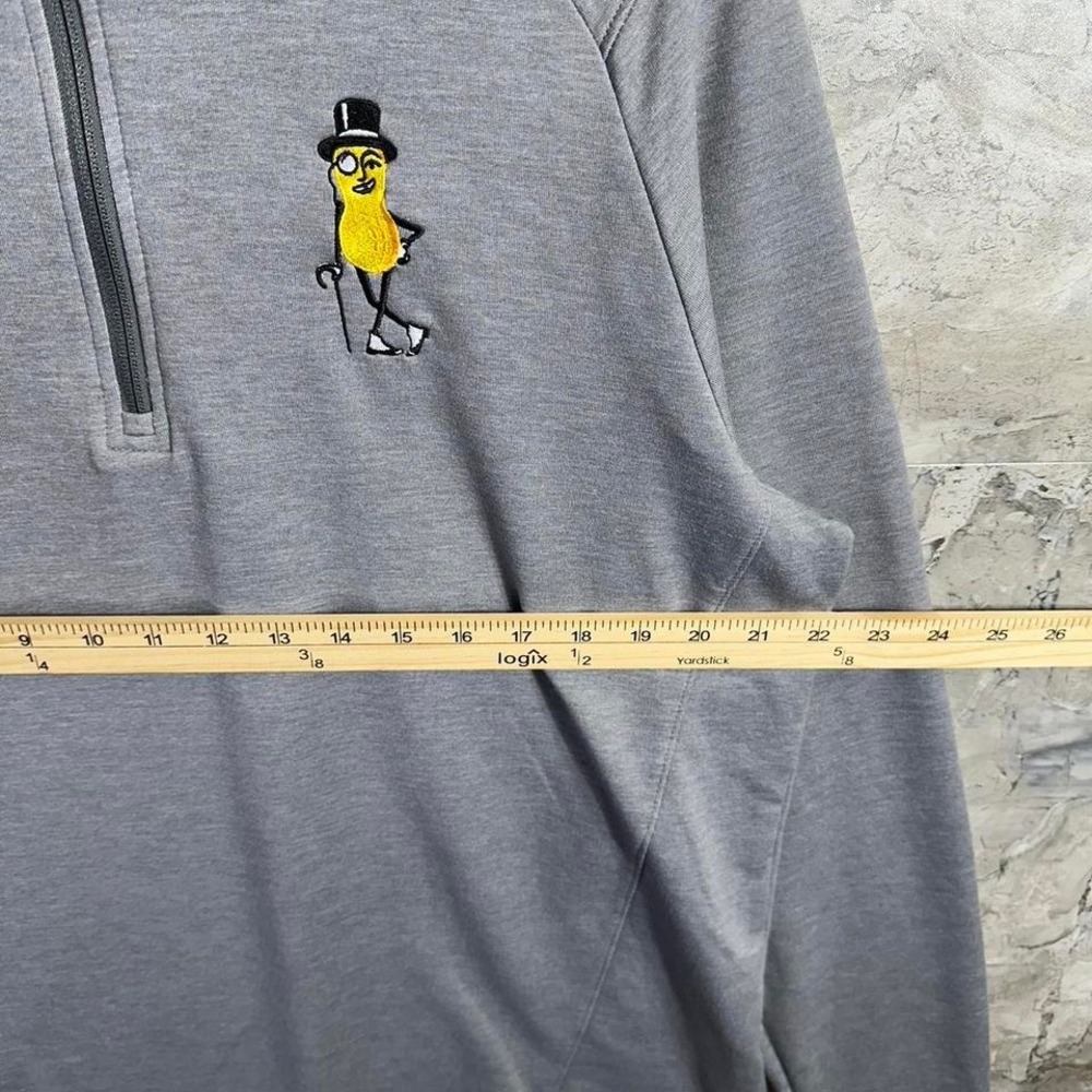 Mr. Peanut Grey quarter zip sweatshirt with embroidered Mens Size L #peanuts - Picture 6 of 7